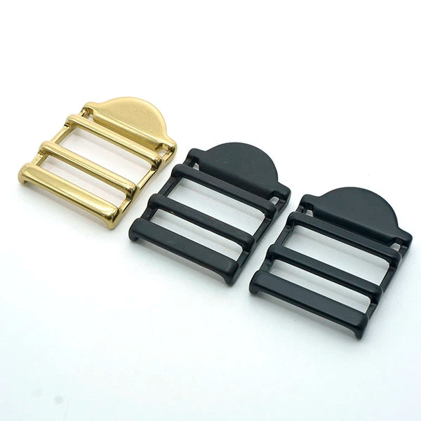 Solid Copper Oxidized Vintage Tri-Bar Slider for 26mm Strap