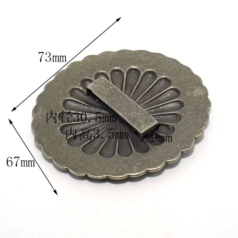 Solid Brass Antique Silver Plated Belt Buckle