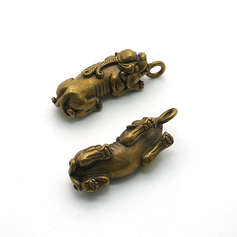 Solid Brass Vintage Keychain