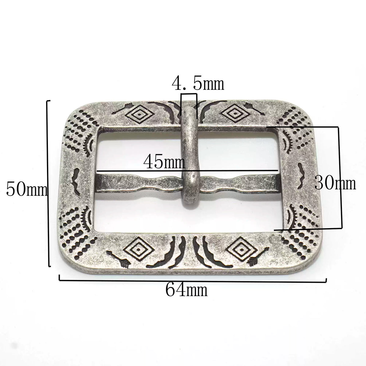 Solid Brass Vintage Men's Pin Buckle 4.5cm