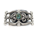 Solid Brass Antique Silver Plated Turquoise Belt Buckle for 37mm Strap