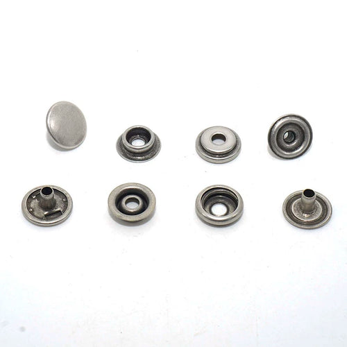 Solid Brass Antique Silver Plated Heavy Duty Snap Fastener 15mm