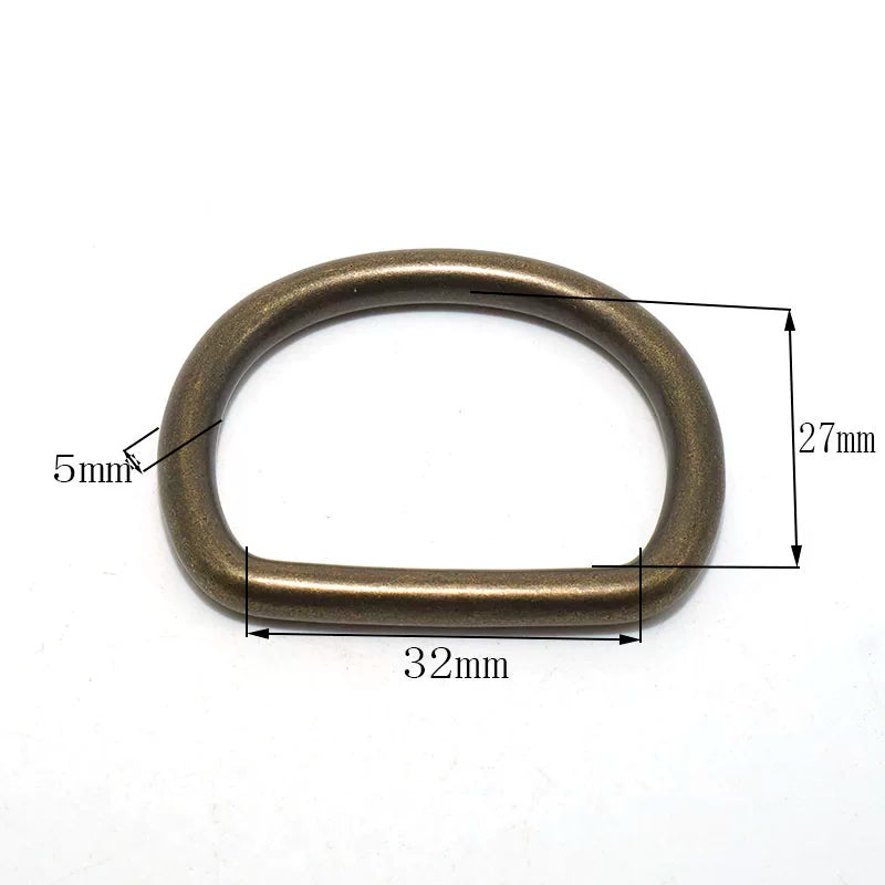 Solid Brass Antique Bronze D-Ring