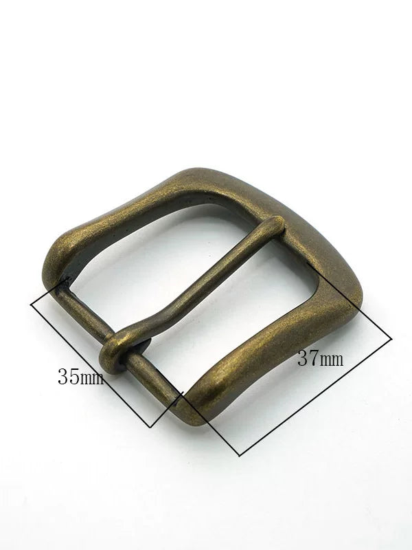 Solid Brass Antique Bronze Vintage Western Pin Buckle 35mm