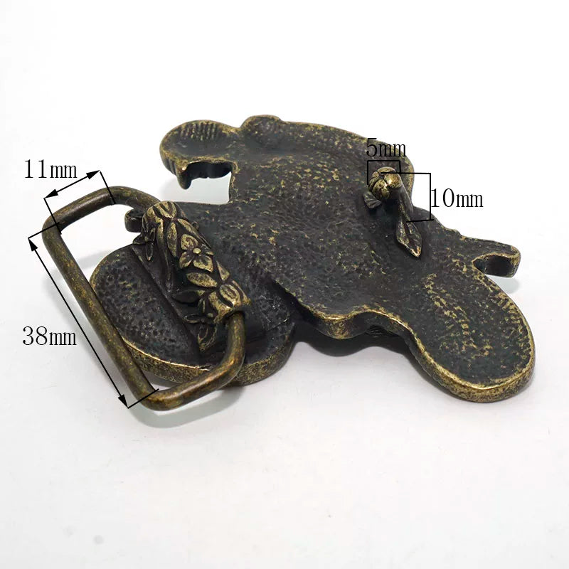 Solid Brass Antique Bronze Vintage Belt Buckle