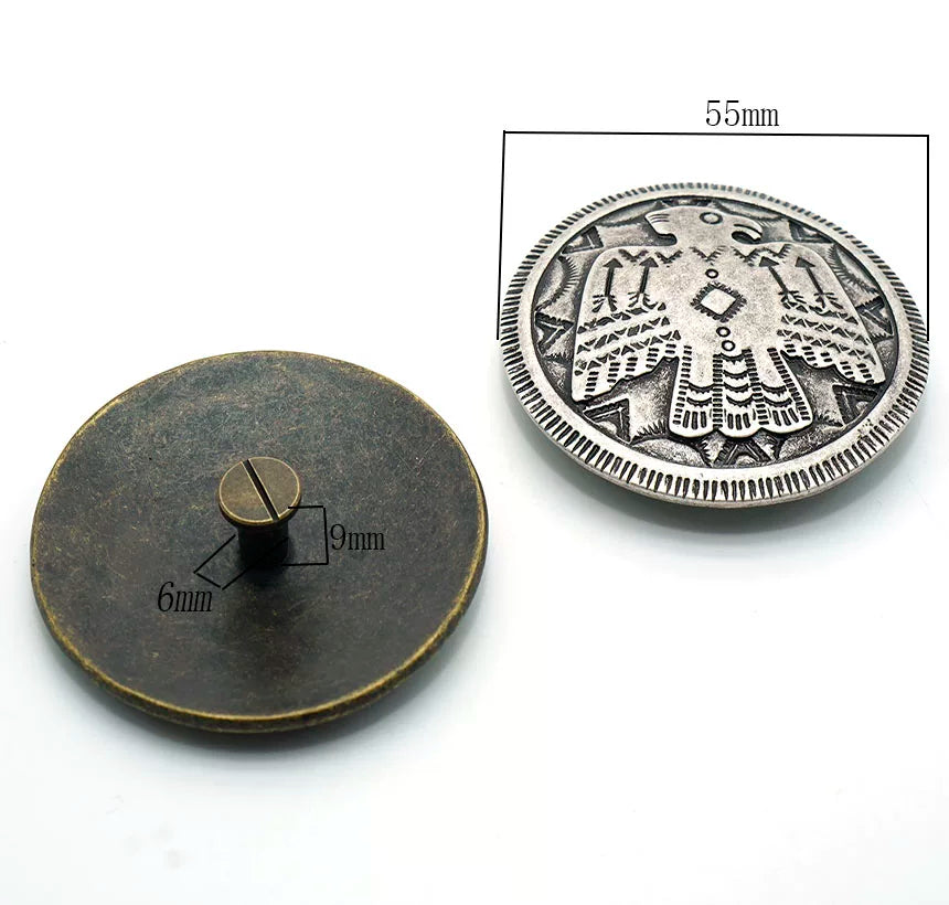 Solid Copper Vintage Button 55mm