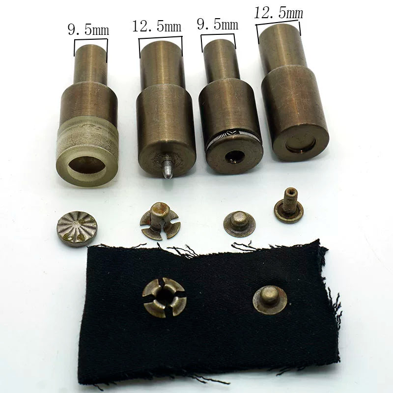 Solid Copper Floral Snap Fastener 10.5mm 4-Piece Set