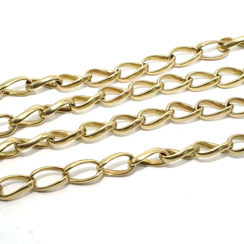 Premium Solid Copper Oval Chain Brass Tone Bag Hardware Diy Metal Shoulder Strap Chain One 米 Length