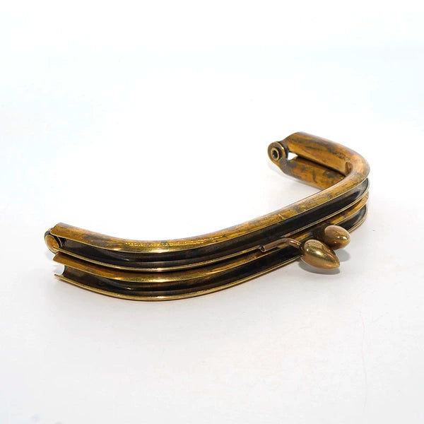 Brass with Oxidized Antique Brass Bag 较 Lock Handmade Diy Bag Hardware Vintage Square Handle Ring