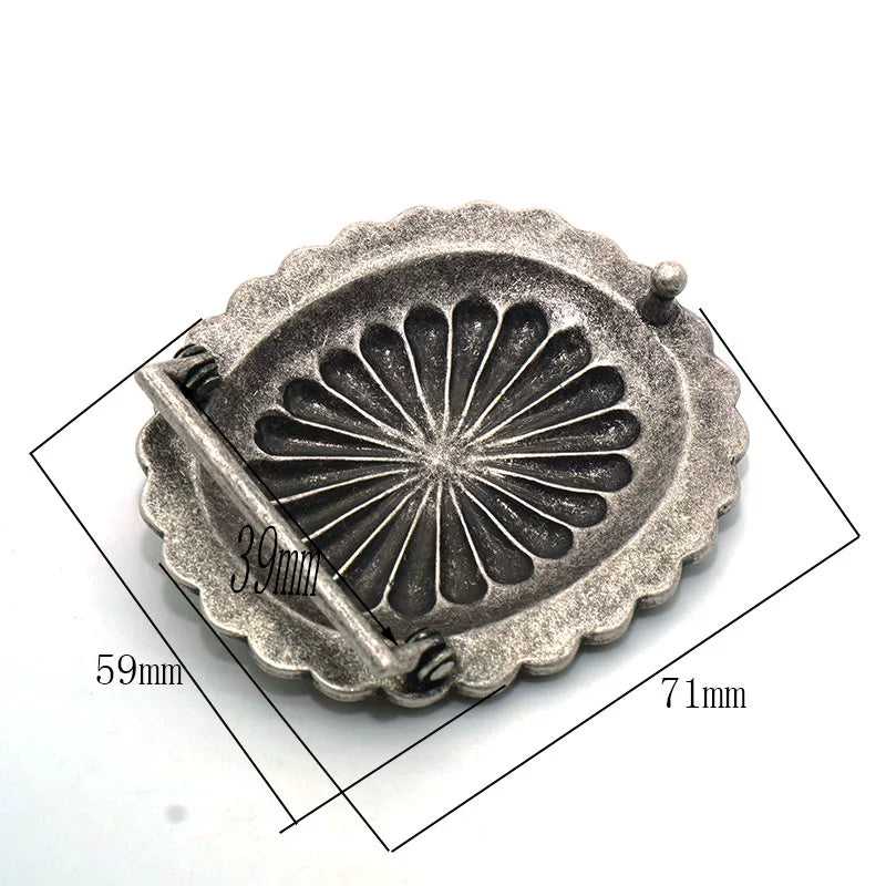 Solid Copper Antique Silver Plated Belt Buckle for 39mm Strap