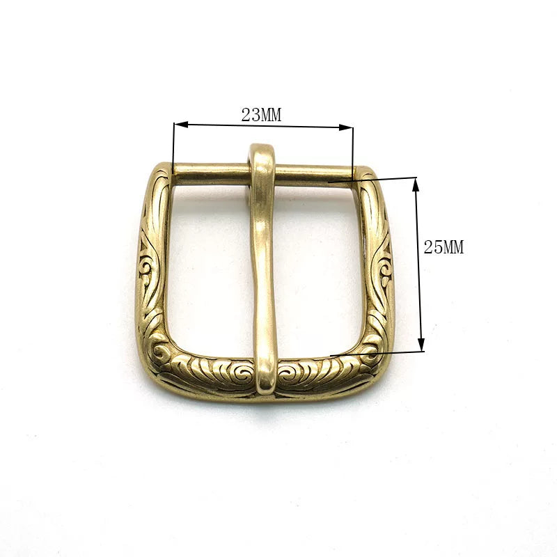 Solid Copper Vintage Patterned Pin Buckle 23mm