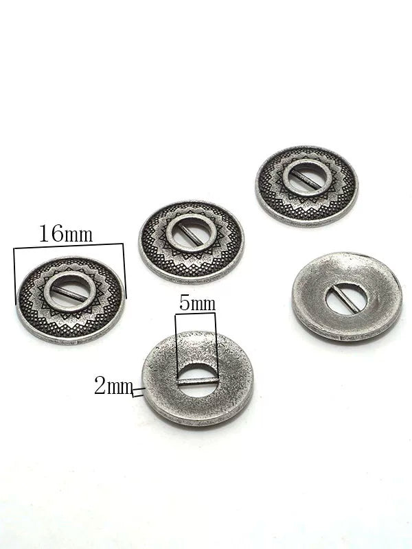 Solid Brass Antique Silver Plated Vintage Garment Button