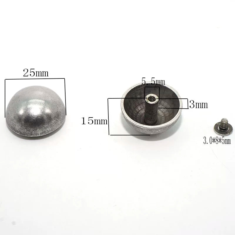 Solid Brass Antique Silver Plated Rivet 25mm