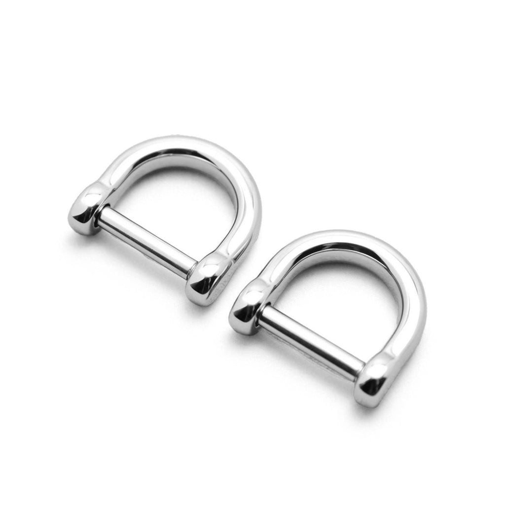 Removable shackle connector for leather bag straps