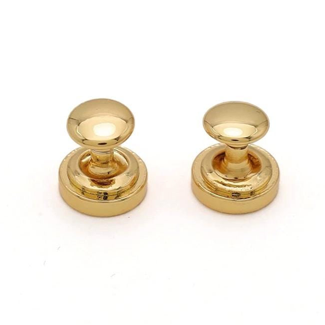 Close-up of metal button stud rivet for leathercraft