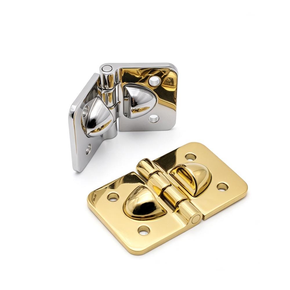 Metal offset hinge for handmade jewelry cases