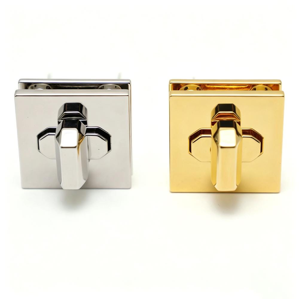 Close-up of 22mm square turn lock hardware