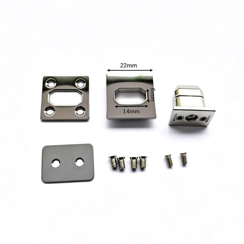 Turn lock hardware for purses and leather bags
