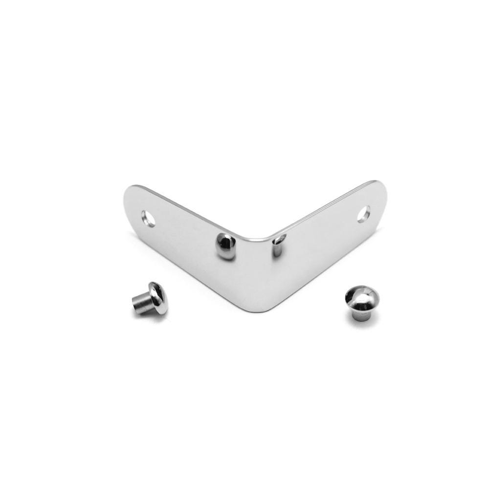 Metal L corner bracket hardware for box reinforcement