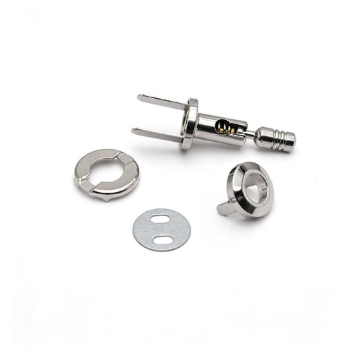 Round metal turn lock clasp for handbag closure